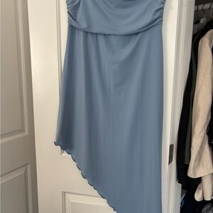 Elegant Blue Asymmetrical Dress